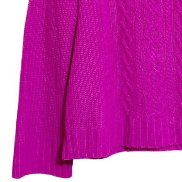 White + Warren Womens 100% Cashmere Sweater Size S Fuchsia Relaxed Mock Neck - Picture 4 of 7